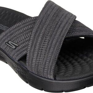 Women's Crossband Slide Sandal Vegan Memory Foam Support Comfortable